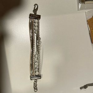 Victoria Emerson silver Chain and Stone Stacking Bracelet